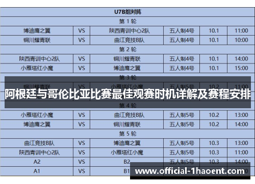 阿根廷与哥伦比亚比赛最佳观赛时机详解及赛程安排