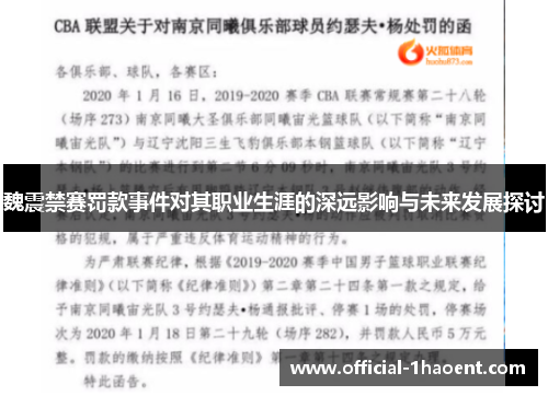 魏震禁赛罚款事件对其职业生涯的深远影响与未来发展探讨