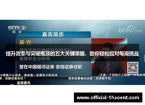 提升效率与突破瓶颈的五大关键策略,助你轻松应对每周挑战 提升效率与突破瓶颈的五大关键策略,助你轻松应对每周挑战